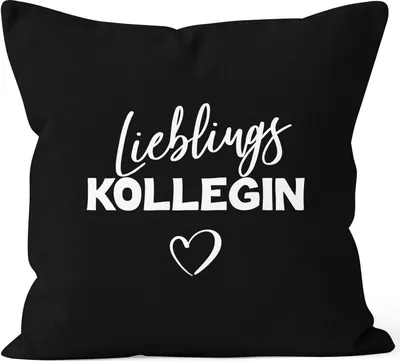 Produktbild von Kissen-Bezug Lieblings-Kollegin Kissen-Hülle Deko-Kissen Geschenk MoonWorks® schwarz unisize