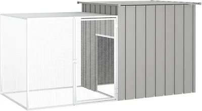 Imagen del producto de Jaula para conejos, color gris, 200x91x100 cm, acero galvanizado