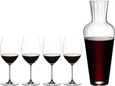 Produktbild von Riedel Cabernet/Merlot + Mosel Dekanter - Vorteilsset RIEDEL VERITAS 5er Set 5449/0-MOS 9006206323753