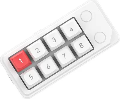 Produktbild von INF Einhandtastatur: 8 Tasten Makro Gaming Tastatur mit Atemlichteffekt Weiß