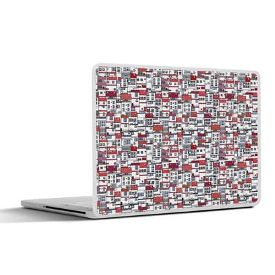 Produktbild von MuchoWow® Laptop Aufkleber Sticker Cover Stadt - Muster - Häuser 40x30 cm - Laptop Dekoration - Selbstklebend