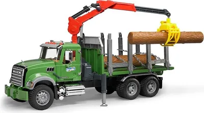 Immagine prodotto di Bruder Forstwirtschaft MACK Granite Holztransport-LKW, mit Ladekran, Greifer, Modellfahrzeug, Modell Fahrzeug, Spielzeug, 02824