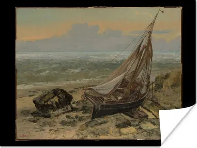 Produktbild von MuchoWow® Poster Das Fischerboot - Gemälde von Gustave Courbet 160x120 cm - Foto Plakat