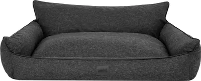 Produktbild von Orthopädisches Hundebett JOKER Bett Hund Sofa Schlafplatz Korb Matratze Tierbett XXXL 132x106 cm schwarz optisch wie Leinen