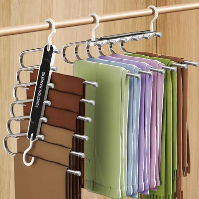 Imagen del producto de 6 en 1: Perchas para pantalones que ahorran espacio - Color