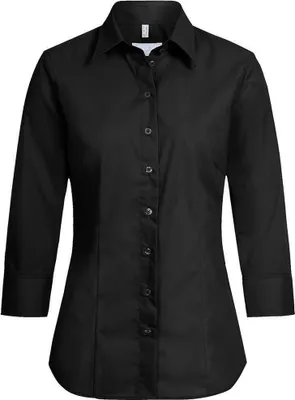 Produktbild von Greiff Corporate Bluse BASIC Damen 3/4 Kent Regular-Fit Schwarz 38