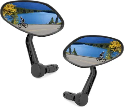 Obrázek produktu pro Arkham zrcadlo pro jízdní kola 2 kusy HD auto-grade sklo řídítka oválné zpětné zrcátko e-bike