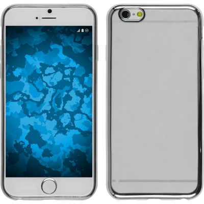 Produktbild von PhoneNatic Case kompatibel mit Apple iPhone 6s / 6 - silber Silikon Hülle Slim Fit + 2 Schutzfolien