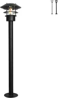 Produktbild von Straßenlampe aus Stahl IP44 moderne Gartenlaterne Helsigor - Schwarz