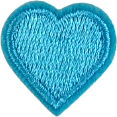 Produktbild von Herz-Emblem-Aufnäher zum Aufbügeln, blau, klein