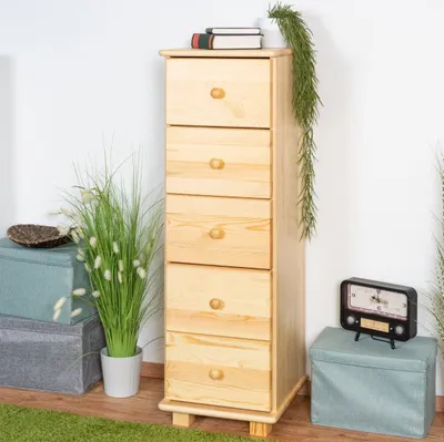 Produktbild von Kommode Kiefer massiv Vollholz natur 032 - Abmessung  122 x 40 x 42 cm (H x B x T)