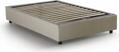 Produktbild von Quadratisches und halbes Bett Daccardi, Containerbett mit Stoffbespannung, 100%  Italy, Frontöffnung, passend für Matratze Cm 120x200, Beige