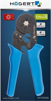 Obrázok produktu pre Krimpovacie kliešte Högert na káble s prierezom 0,25 - 6,0 mm²