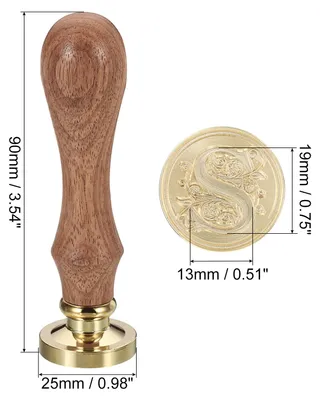 Produktbild von Buchstabe S Wachs Siegel Stempel Initialen Buchstabe Siegel Wachstempel Klassisch Retro Abnehmbar Messing Kopf Holz Handgriff fš¹r Umschlag Einladungskarten