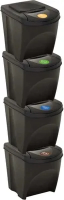 Produktbild von Stapelbare Mülleimer 4 Stk. Anthrazit 100 L