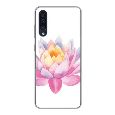 Produktbild von MuchoWow® Handyhülle Schutzhülle Hülle für Samsung Galaxy A30s Aquarell - Blume - Seerose Silikon Softcase Handy Hülle - Karteninhaber
