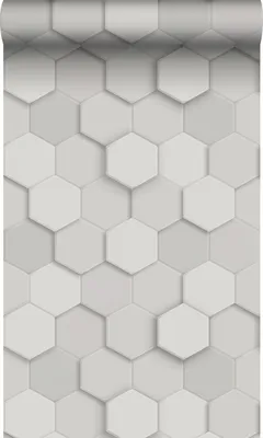 Produktbild von Origin Wallcoverings Tapete 3D Wabenmuster Hellgrau 53 cm x 10.05 m
