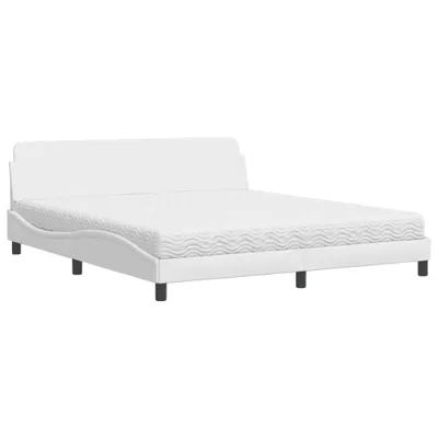 Image de Lit avec matelas Dover blanc 180x200 cm similicuir
