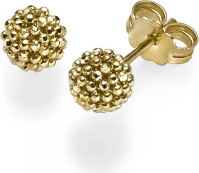 Ohrstecker-Kugel-6mm-585-Gelbgold-diamantiert
