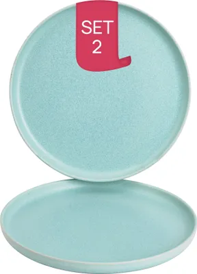 Produktbild von James Cooke Bliss, Teller flach, Ø 28 cm, 2 Stück, hellblau Steinzeug