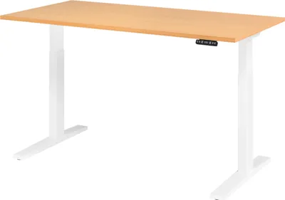 Produktbild von bümö Schreibtisch elektrisch XMKA - Nachbildung: Buche, Größe:  160 x 80 cm, Gestell: Weiß