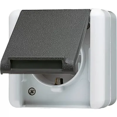 Produktbild von JG APWG WG 800 Schuko-Steckdose 820KIW mit erh. Ber.-sch. grau/anthrazit