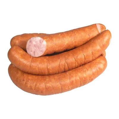 Produktbild von Podwawelska Wurst von Poliwczak, 530 g, gepökelt, geräuchert, gebrüht; saftig, für Grill oder Pfanne, roh oder gekocht.