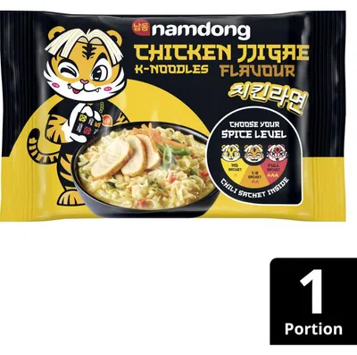 Produktbild von Namdong Chicken Jjigae K-Noodles 120g – Würzige koreanische Instant-Nudelsuppe