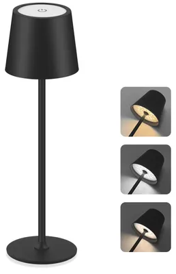 Produktbild von Tischlampe, kabellos, wiederaufladbar mit 5200 mAh Akku, höhenverstellbar, 3 Farbtemperaturen, dimmbar
