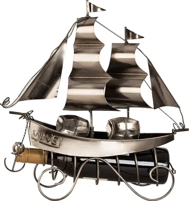 Produktbild von Flaschenhalter Segelschiff Metall für Weinflasche