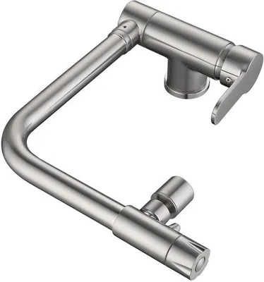 Produktbild von Dreidrehschubfeder für Küchen, 360-Grad drehbar, 3-in-1 Wasserfilterkraan, hochwertiges Messing, geborstelter Oberfläche