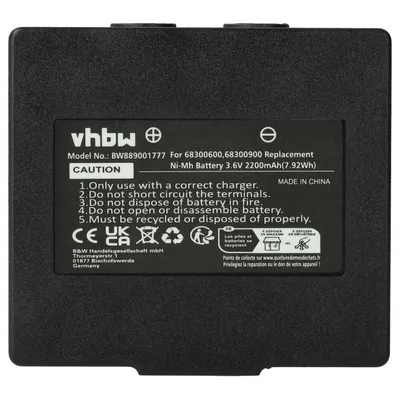 Produktbild von vhbw Akku kompatibel mit Potain P-63418-95 Industrie-Funkfernsteuerung Fernbedienung (2200 mAh, 3,6 V, NiMH) - Schwarz