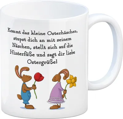 Produktbild von Ostergedicht über Osterhasen Kaffeebecher mit Spruch
