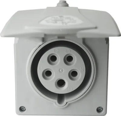 Produktbild von CEE Wandsteckdose mit Klappdeckel Unterputz 16A 5P 400V IP44 Steckdose