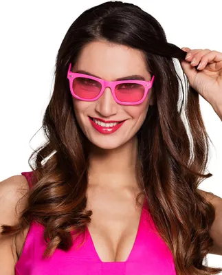 Immagine prodotto di Occhiali rosa degli anni '80 rosa neon con lenti rosa