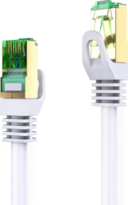 Produktbild von LAN Kabel 20m Cat.7 Rohkabel Patchkabel (S/FTP) Netzwerkkabel mit Cat5 RJ45 Stecker weiß (1x)