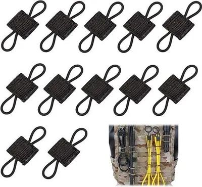 Produktbild von Famanu Set von 6 elastischen Befestigungsriemen mit Molle-System - Schwarz