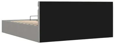 Productafbeelding van vidaXL Bed met opbergruimte, hydraulisch, LED-verlichting, lichtgrijs, stof, 160x200 cm