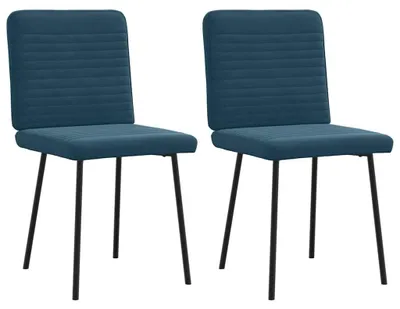 Imagen del producto de Juego de 2 sillas de comedor tapizadas en terciopelo