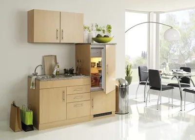 Produktbild von Held Möbel Singleküche mit Geräten Toronto 160 cm buche matt zerlegt 909.6510