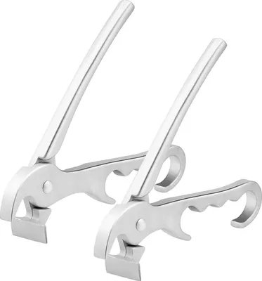 Produktbild von 2 Stück Ofenzange, 19 cm Aluminium Topf und Backform Greifer, rutschfest, tragbar, ideal für Camping