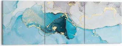 Produktbild von Bild auf Leinwand - Leinwandbild - 3 Teile - Marmor Modern Blau - 150x50cm - Wand Bild - Wanddeko - Wandbilder - Leinwanddruck - Bilder - Wanddekoration - Leinwand bilder - Wandbild - CA150x50-4792