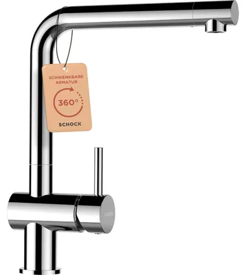 Produktbild von SCHOCK® EPOS Chrom Einhebelmischer I Küchenarmatur mit Festauslauf I Schwenkbare