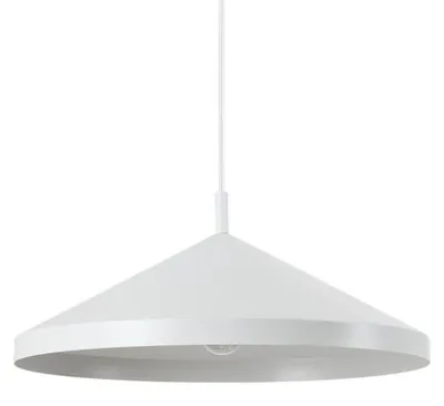 Productafbeelding van Hanglamp, industriële minimalistische stijl, witte metalen behuizing, 1 E27 fitting, diameter 50 cm