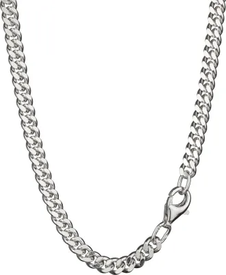 Produktbild von 45cm Panzerkette diamantiert 925 Silber 3,6mm breite Halskette Silberkette
