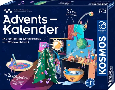 Produktbild von KOSMOS 661076 Experimentierkasten Adventskalender 2023, Die schönsten Experimente zur Weihnachtszeit, in 5 Min, für Kinder ab 8-12 Jahre, Spielzeug-Adventskalender, Science Adventskalender