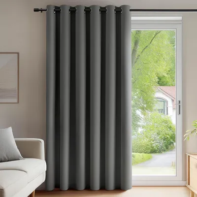 Zdjęcie produktu dla Zasłona zaciemniająca z oczkami, 260x200 cm, jasnoszary, 1 sztuka. Zapewnia izolację termiczną i ochronę przed hałasem