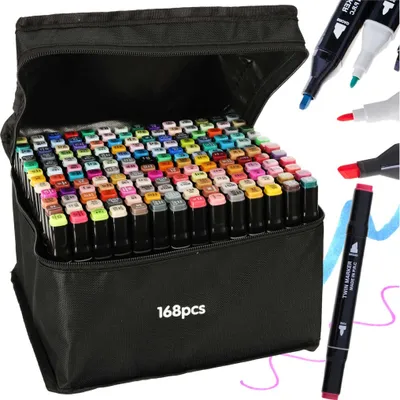 Produktbild von Doppelseitige Alkoholmarker im Etui 168 + Ständer