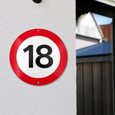 Verkehrsschild 18 km/h, Ø 30 cm, Aluminium, rund