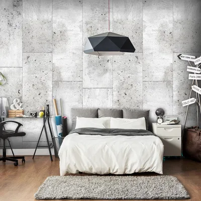 Produktbild von PURO TAPETE - Realistische Tapete ohne Rapport und Versatz 10m Vlies Tapetenrolle Wandtapete modern design Fototapete - Textur Beton grau f-C-0011-j-a